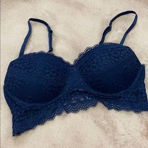 Navy push up bra